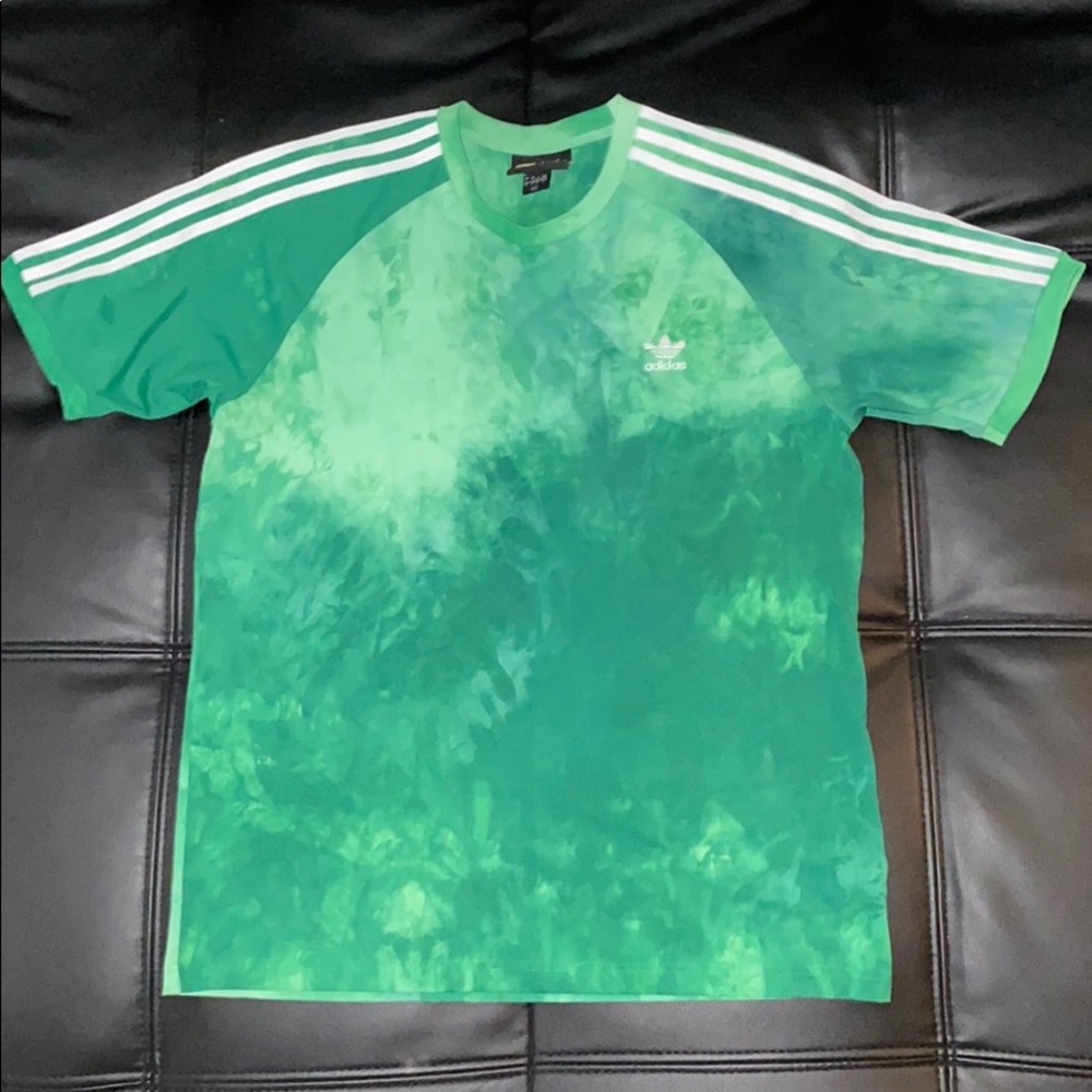 Green Pharrell Adidas Tie-Dye Shirt